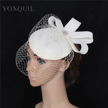 Vintage Plasă De Caciulita De Nunta Mireasa De Moda Elegant Fascinator Pălărie Femei Formale Petrecere Chapeau Capac De Par Clip Cu Voaluri, Pălării