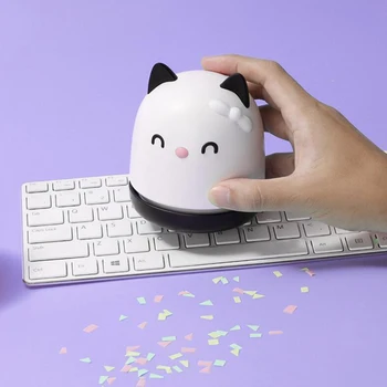 Portabil Mini Pisica Drăguț Birou Aspirator pentru Desktop Keyboard Curat Calculatorul de Praf Perie Colecta