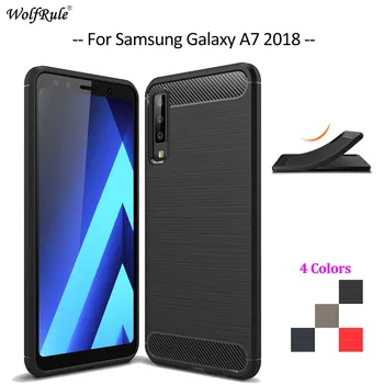 Fibra de Carbon Caz de Telefon Pentru Samsung Galaxy A7 2018 Caz TPU Moale Capacul din Spate Pentru Samsung A7 2018 Telefon Robust Bara A750 6