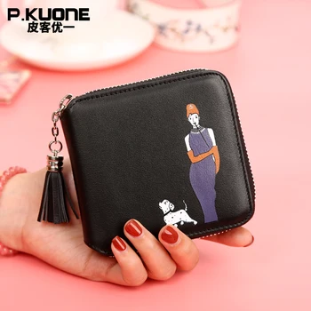P. kuone brand de moda pentru femei portofele mici cu fermoar cartelei pungă de sex feminin portofel cu ciucure
