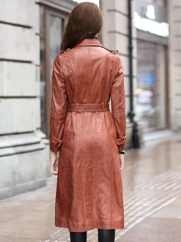 2020 moda piele de oaie temperament canadiană haina casual slim haina de piele Femei pe Mijlocul lungimii