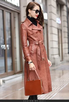 2020 moda piele de oaie temperament canadiană haina casual slim haina de piele Femei pe Mijlocul lungimii