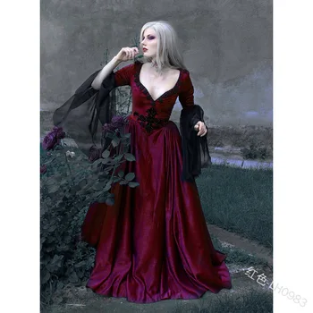 Rochie victoriană Medieval Rochie Renascentist, Gotic Victorian Rochii Femei Adulte Cosplay Costum pentru Petrecerea S-XXXXXL