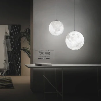 Imprimare 3D Lumini Pandantiv Noutate Creative Luna Atmosferă Lumina de Noapte Lampa Restaurant/Bar Agățat de Iluminat