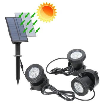 T-SUNRISE LED-uri Alimentate Solar cu LED-uri RGB Lumini Subacvatice Spot luminos rezistent la apa IP68 în aer liber, Grădină 2/3 Lămpi pentru Grădină Peisaj