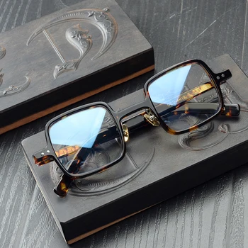 Manual de ochelari cadru pătrat mic retro cadru fără nas tampoane ochelari miopie