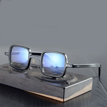 Manual de ochelari cadru pătrat mic retro cadru fără nas tampoane ochelari miopie