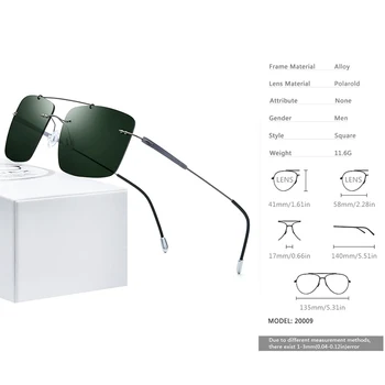 FONEX Aliaj de Titan TR90 fără ramă de ochelari de Soare Barbati Nou Ultralight cu prindere rapida Pătrat Femei Polarizat Ochelari de Soare pentru Barbati 20009