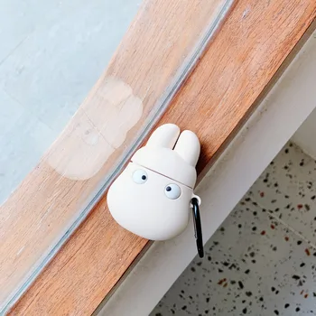 3D Drăguț Totoro o Zână fără Fir Bluetooth Casti Caz Pentru AirPods 1 2 Silicon moale Cască de protecție acoperă cu cârlig