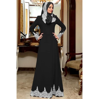 Elegant Rochie Musulman Femeile Cu Rochii Cu Maneci Lungi Maxi Hijab Djellaba Marocan Caftan Haine Islamice Leagăn Mare Rochii Plus Dimensiune
