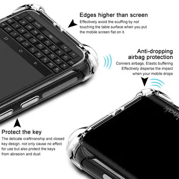 IMAK Caz Airbag rezistent la Șocuri Capacul din Spate pentru BlackBerry Key2 Moale cu Capac de Silicon pentru BlackBerry Key2 TPU Mat + Ecran Protector