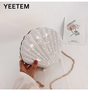 Moda lanț pearl sequin banchet petrecere strălucitoare mini-shell doamna cu geanta messenger bag portofelul poșete și genți de mână de designer de lux