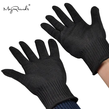 O Pereche de Sârmă din Oțel Inoxidabil Mănuși de protecție Măcelar Anti-tăiere de Lucru Mănuși de Protecție rezistente la tăiere