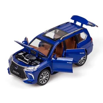 1:24 Jucărie pentru Copii Aliaj Masina Model de turnat sub presiune, Metal Vehicul Jucărie LX570 Mașină de Jucărie Trage Înapoi de Sunet Și Lumină Mașină de Băieți Mașină de Jucărie Cadou