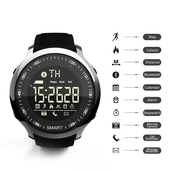 Ceas inteligent IP68 Impermeabil Sport Pedometre Memento Mesaj Bluetooth Piscină în aer liber, Bărbați Smartwatch pentru Ios, Android Telefon