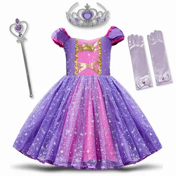 12M-5Y Copil Fete Dress Desene animate Zăpadă Costum Copii Cosplay Petrecere Haine de Printesa Copilul Rochii de Fată Vestido
