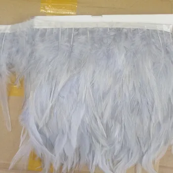 Gri pui pene pânză panglică 10 metri lungime cocoș pene panglică potrivit pentru petrecerea de nunta rochie de decor dotari