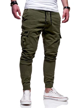 2020 Bărbați Pantaloni Joggers Casual sex Masculin Cargo Militar pantaloni de Trening Solid Multi-buzunar Hip Hop de Fitness Pantaloni Safari Sport