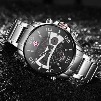 KADEMAN Brand de Lux Bărbați LED Dual Display Watch Mens Militare Ceas Sport Ceas Impermeabil Cuarț Ceas de mână Relogio Masculino