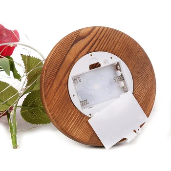 Rose Sticle de Sticlă Șir LED Lumina Alimentat de la Baterie Lumina de Noapte Noptiera din Lemn Lampa de Birou Romantic Ziua Îndrăgostiților Cadou de Ziua de nastere