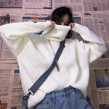 De sex feminin coreeană Harajuku Îmbrăcăminte Pentru Femei Vrac Solid Student Pulover Streetwear Pulovere pentru Femei Kawaii Ulzzang Pulover Jumper