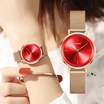 Ceas Femei DOM Top Brand de Lux Cuarț ceas Casual cuarț ceas piele curea de Ochiuri ultra subțire ceas Relog G-1307G-7M