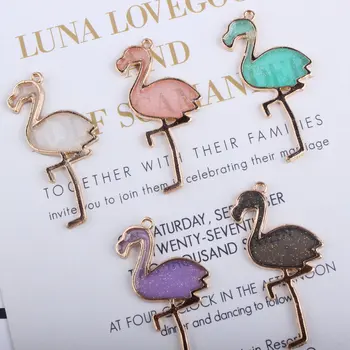 Fierbinte 30buc Moda Farmece față-Verso Emailuri Flamingo Aliaj Pandantiv de Luare de Păr Brățară Colier Bijuterii Accesorii DIY 2018