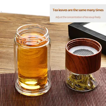 350ml Portabil Ceai Sticla de Apa de Călătorie Drinkware Infuser Pahar cu Perete Dublu de Sticlă Oțel Inoxidabil Filtre Creative Cadou