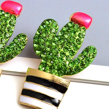 Noul Design în formă de Cactus Metal Unse Cristal Cercel de Înaltă calitate, accesorii Femei cercei Moda Bijuterii Pentru Femei