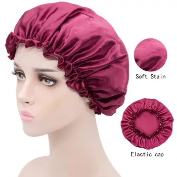 2021 Moda Turbanul Musulman Capace Africa Înfășurați Capul De Păr Simplu Hijabs Capota Satin Machiaj Cap De Somn Lady Styling Par Noapte Pălărie
