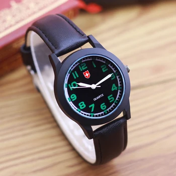 2019 new style pentru copii moda din piele sport cuarț ceasuri baieti elevi partidul copii cadouri electronice impermeabil ceas Militar