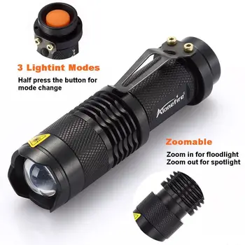 AloneFire en-Gros SK68 aluminiu lanterna Zoom Mini lanterna LED-uri 7w CREE XPE Q5 munca la Domiciliu lanterna felinar Lumina baterie AA