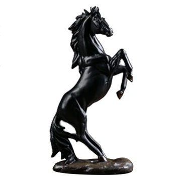 Cal în galop Statuie pentru Home Decor Modern Cal Sculptură Figurine Decor de Birou Meserii Negru