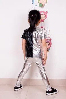Moda Copii de Argint Harem de Dans Hip-Hop Pantaloni Haine pentru Copii pantaloni de Trening de Performanță Costume sport pentru Copii pantaloni skinny