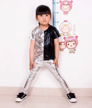 Moda Copii de Argint Harem de Dans Hip-Hop Pantaloni Haine pentru Copii pantaloni de Trening de Performanță Costume sport pentru Copii pantaloni skinny