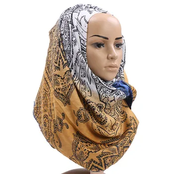 Bumbac hijab eșarfă femme bohemia clasic musulmani șaluri și împachetări eșarfe cap văl musulman malaezia hijab femeie foulard