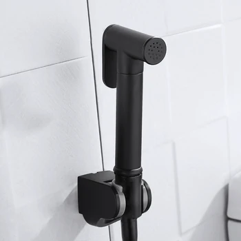 Handheld Toaletă, Bideu Pulverizator Set Kit Negru Mat Alamă Solidă Mână obiecte sanitare pentru Baie Pulverizator de Mână Cap de Duș cu Auto-Curățare