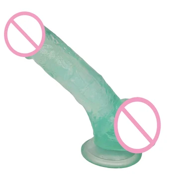 20*4.5 CM transparente vibrator realist moale penis artificial mare scula masturbator ventuza dildo-uri pentru adulti jucarii sexuale pentru femei
