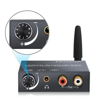 Prozor 192kHz DAC Converter Receptor Bluetooth Control Volum Digital Optic Coaxial Toslink pentru Audio Analogic Convertor Adaptor