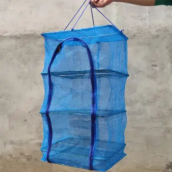 Pliabil 4 Straturi de Uscare Net de Pește Net uscător de haine Agățat de Legume Feluri de mâncare de Pește Uscător de Net de 40 x 40 x 65cm