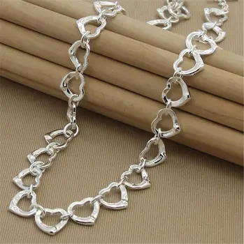 Charmhouse Argint Pur Coliere Pentru Femei Inimă Plină De Lanț Colier Collier Femme Nunta Nupțial Bijuterii Cadouri De Craciun