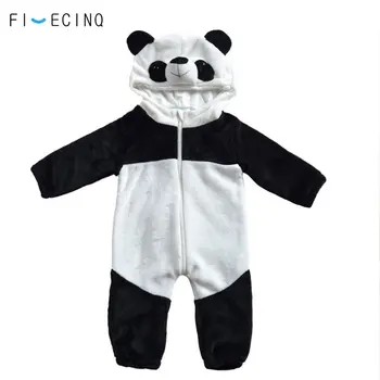 Panda Kigurumis Copil Copii Copii Desene Animate Animale Cosplay Costum Cald Moale Flanel Fantezie De Iarnă Într-Un Costumaș Drăguț Costum De Pijama