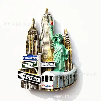 1 buc 3D Rășină Magnet de Frigider de Suveniruri Creative statele UNITE ale americii New York Repere Magneți pentru Frigidere pentru Magneți pentru Meserii Idei de Cadouri