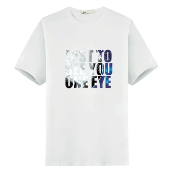 Tricou Rotund Gat Pentru Barbati cu Maneci Scurte Barbati Graphic T Shirt de Vară de Moda Doar Pentru a Te Vedea cu Un Ochi Imprimat Tricouri Homme 4xl