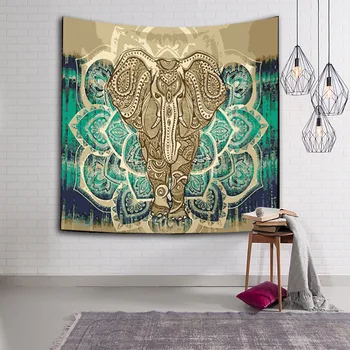 Elefant indian tapiserie 150x130cm Agățat de Perete Mari de Material Decor pătură Yoga Mat Pături Plaja Covor de Perete Mandala tapiserie