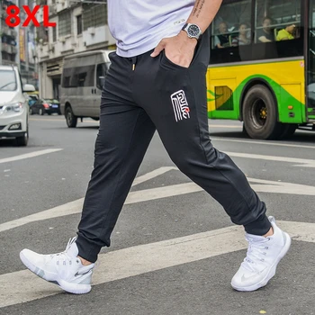 De mari dimensiuni bumbac pantaloni casual, de toamna Pantaloni 8XL plus dimensiunea sex masculin maretalie elastic mișcarea creion pantaloni