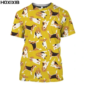 NOI 3D Negru Drăguț câine model T-shirt doamnelor de vară cu mânecă scurtă T-shirt doamnelor retro Beagle mama T-shirt femei Harajuku sus