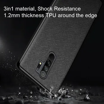 Caz pentru Xiaomi Redmi 9 9A 9C Prim model de Cruce TPU Simplu Aeshterics Superioară de piele Pu