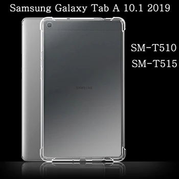 Funda Samsung Galaxy Tab 10.1 2019 SM-T510 SM-T515 la Șocuri Moi Coajă de Silicon Transparent TPU Airbag Protecție Coque Capa