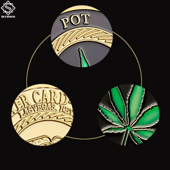 5PCS Cip de Poker, Cazinou, Monede de Aur pot committed Metal Provocare Norocos Suvenir Personalizate Semn Colecție de Monede